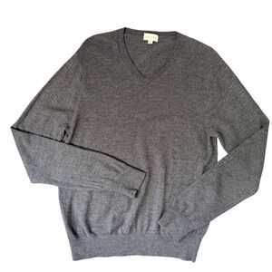 Club Monaco Mens Winter Wool Layering Sweater (XL) Charcoal Gray Warm Minimal